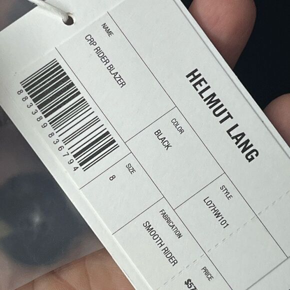 Helmut Lang Belted CRP Rider Blazer Black 8 NWT - Picture 9 of 16